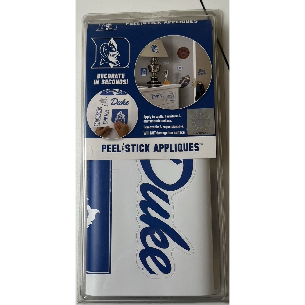Duke Blue Devils Logo Decals Precut Reusable Peel Stick Appliques Removable NEW